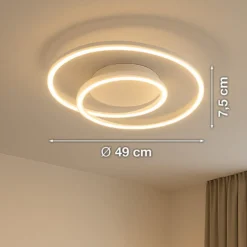 LED-Deckenlampe HOLY, sand, Ø 49 cm, Fernbedienung, CCT, dim