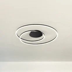 LED-Deckenlampe HOLY, schwarz, Ø 68 cm, Fernbedienung, CCT