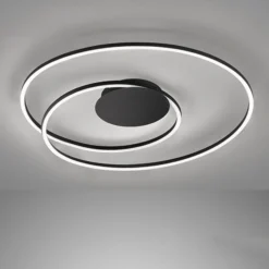 LED-Deckenlampe HOLY, schwarz, Ø 49 cm, Fernbedienung, CCT
