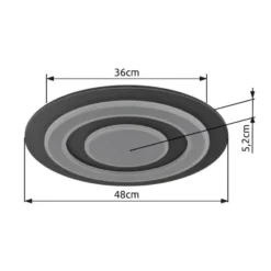 LED-Deckenlampe Jayden, Ø 48 cm, anthrazit/grau, Metall