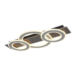 LED-Deckenlampe Jayden, Länge 73 cm, anthrazit/grau, Metall