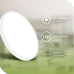 LED-Deckenlampe Kaida, weiß, Ø 38 cm, EEK A, 4.000 K