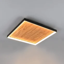 LED-Deckenlampe Kalea, Länge 45 cm, holzfarben, Holz