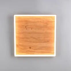 LED-Deckenlampe Kalea, Länge 45 cm, holzfarben, Holz