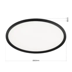 LED-Deckenlampe Kant, Ø 60 cm schwarz, CCT Metall/Kunststoff