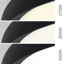 LED-Deckenlampe Kant, Ø 60 cm schwarz, CCT Metall/Kunststoff