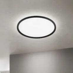 LED-Deckenlampe Kant, Ø 60 cm schwarz, CCT Metall/Kunststoff