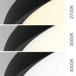 LED-Deckenlampe Kant, Ø 80 cm schwarz, CCT Metall/Kunststoff