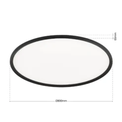 LED-Deckenlampe Kant, Ø 80 cm schwarz, CCT Metall/Kunststoff
