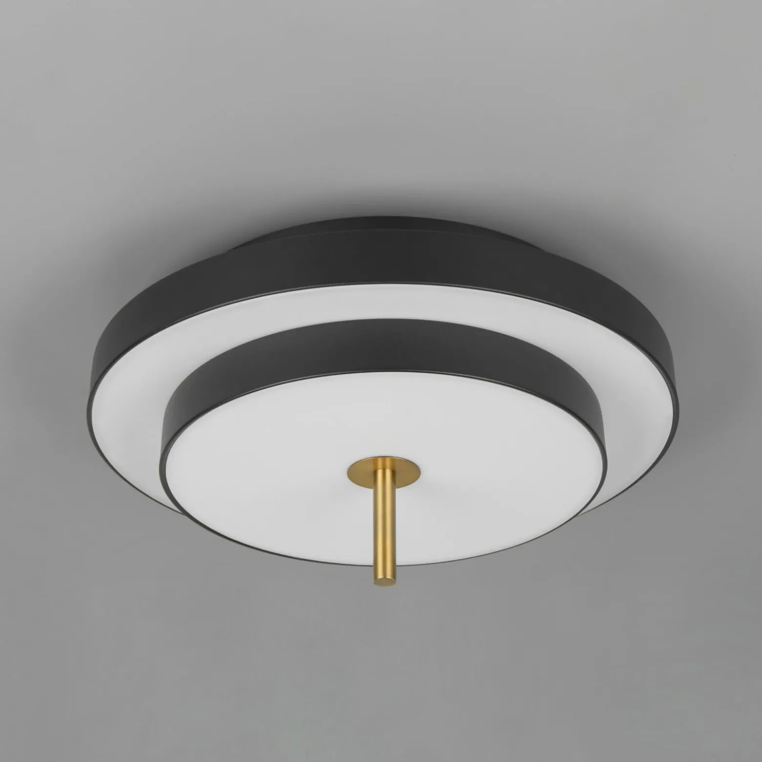 LED-Deckenlampe Keaton, schwarz/goldfarben, Ø 40 cm, CCT
