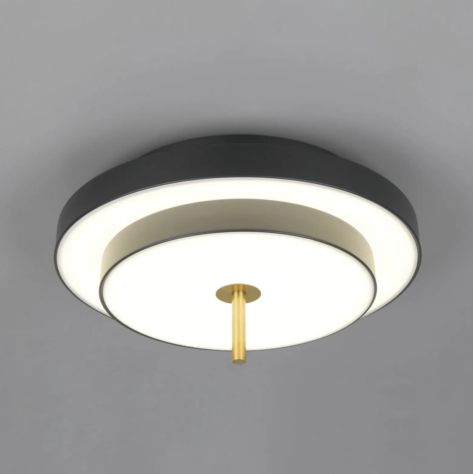 LED-Deckenlampe Keaton, schwarz/goldfarben, Ø 40 cm, CCT