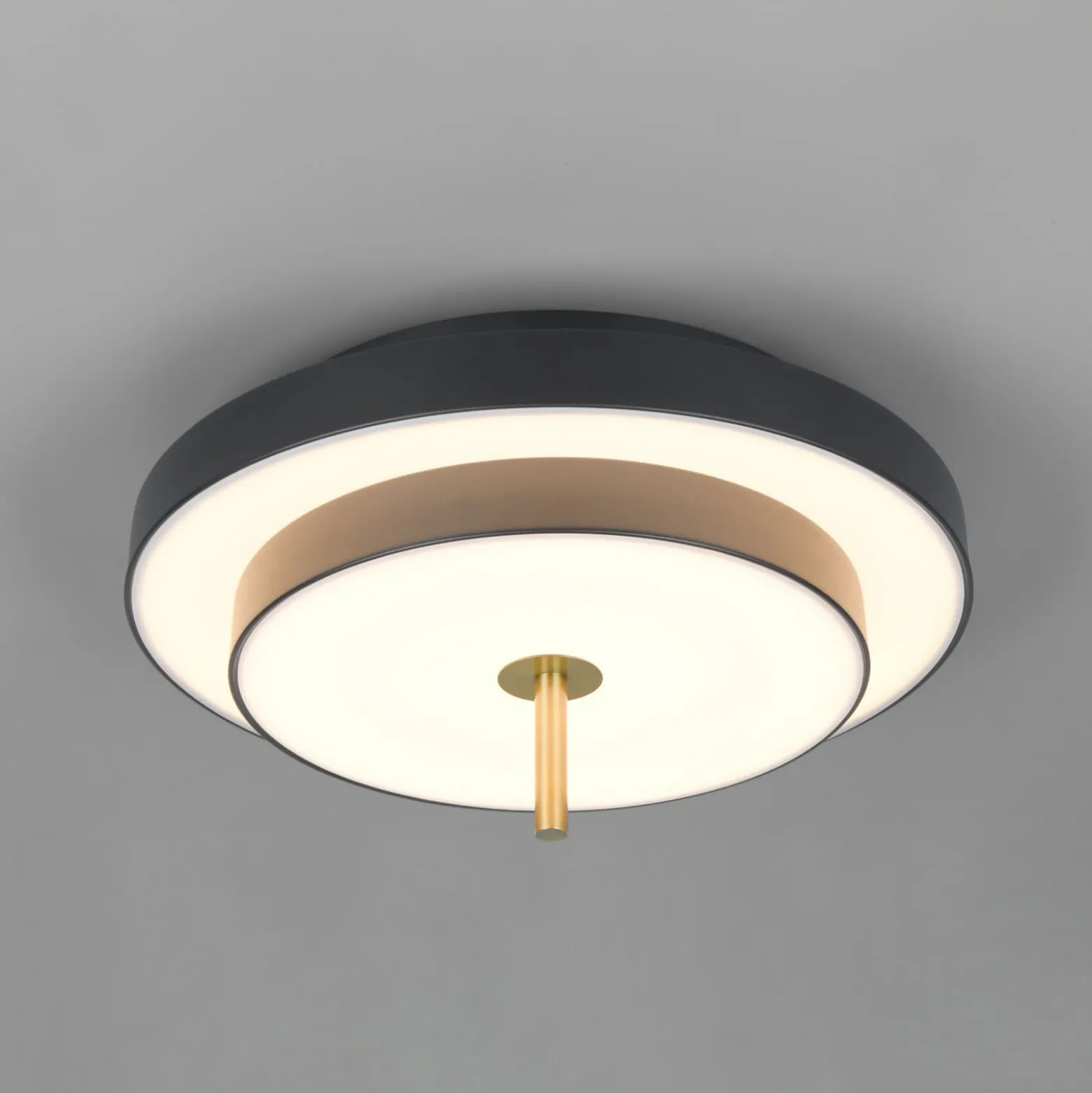 LED-Deckenlampe Keaton, schwarz/goldfarben, Ø 40 cm, CCT
