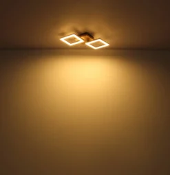 LED-Deckenlampe Kerry, Länge 46 cm, schwarz/dunkelbraun