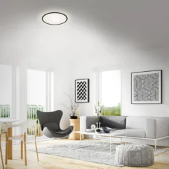 LED-Deckenlampe Lana, Backlighteffekt Ø28 schwarz