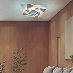 LED-Deckenlampe Liora, weiß, Metall, Länge 46 cm, CCT, 3D