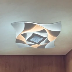 LED-Deckenlampe Liora, weiß, Metall, Länge 46 cm, CCT, 3D