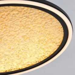 LED-Deckenlampe Luna, Ø 40 cm, schwarz/goldfarben, Metall