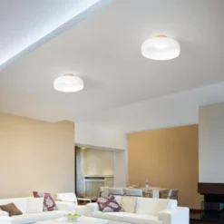 LED-Deckenlampe Lunar, weiß, Glas, Ø 42 cm, CCT, dimmbar