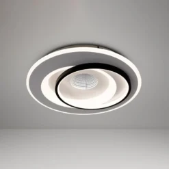 LED-Deckenlampe Malea. weiß/schwarz, Metall, Ø 49 cm, CCT