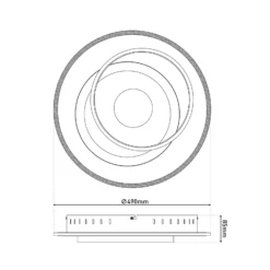 LED-Deckenlampe Malea. weiß/schwarz, Metall, Ø 49 cm, CCT