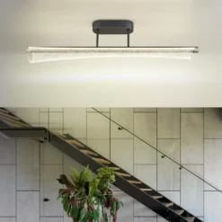 LED-Deckenlampe Malinda, klar/anthrazit, 81 cm lang, CCT