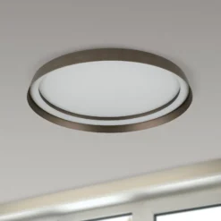 LED-Deckenlampe Manta, Ø 45 cm, alu/bronze, Alu, up/down