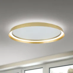 LED-Deckenlampe Manta, Ø 60 cm, goldfarben, Alu, up/down