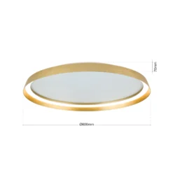 LED-Deckenlampe Manta, Ø 60 cm, goldfarben, Alu, up/down