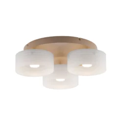 LED-Deckenlampe MARIKA beige/weiß 40 cm 3-flg Glas switchdim