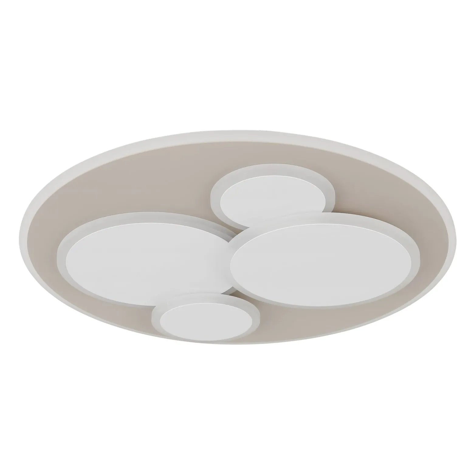LED-Deckenlampe Monty, Ø 49 cm, weiß/sand Metall/Kunststoff