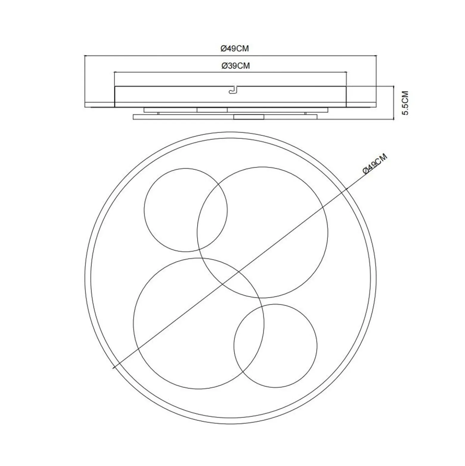 LED-Deckenlampe Monty, Ø 49 cm, weiß/sand Metall/Kunststoff