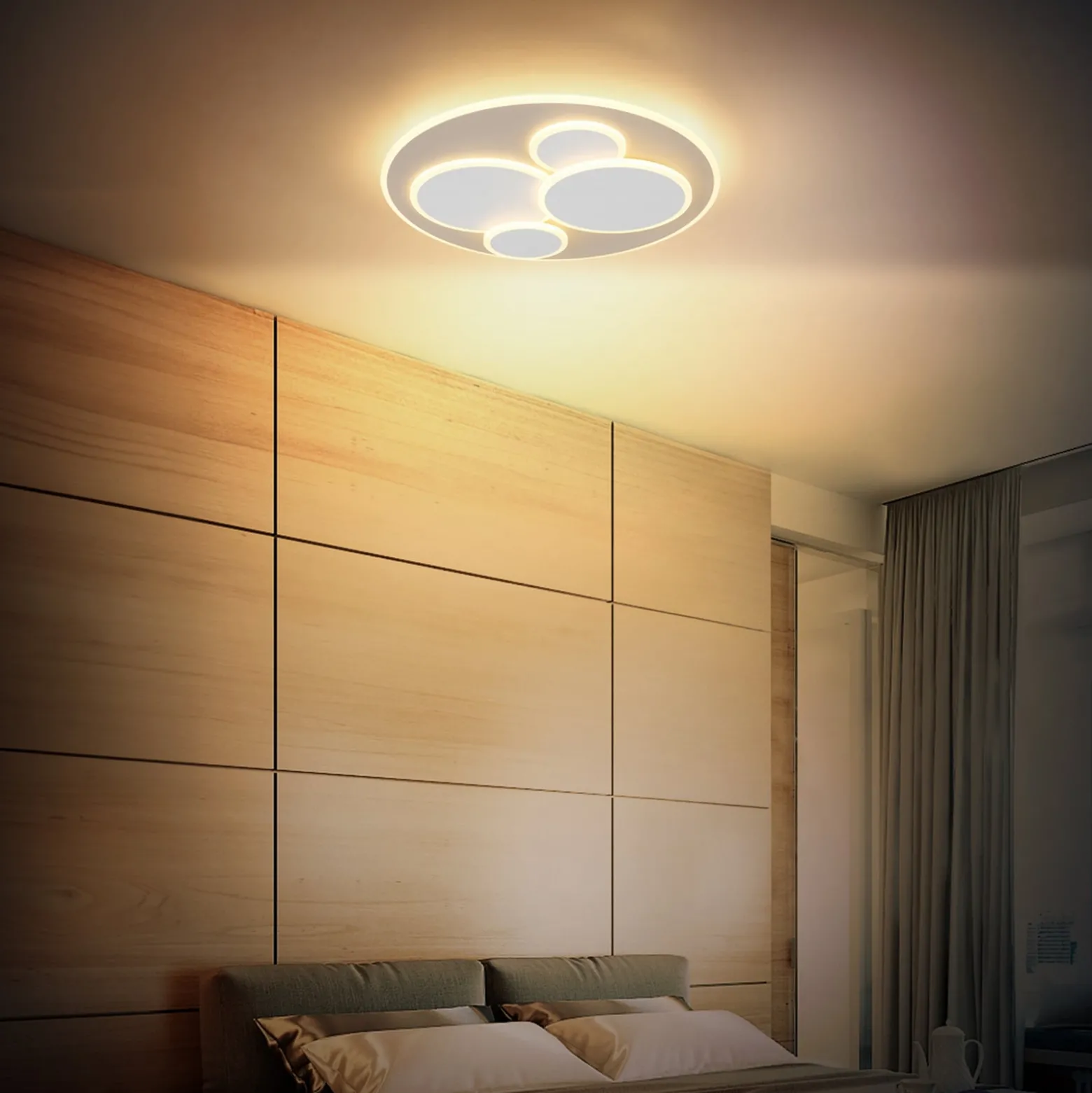 LED-Deckenlampe Monty, Ø 49 cm, weiß/sand Metall/Kunststoff