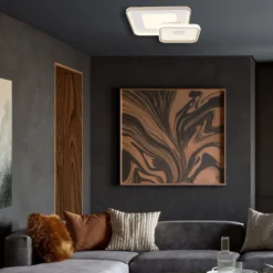 LED-Deckenlampe Mosaiko, Länge 50 cm, weiß/sand Metall