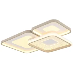 LED-Deckenlampe Mosaiko, Länge 54 cm, weiß/sand, Metall