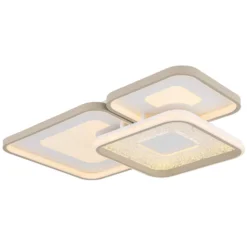 LED-Deckenlampe Mosaiko, Länge 54 cm, weiß/sand, Metall