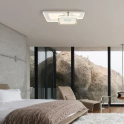 LED-Deckenlampe Mosaiko, Länge 54 cm, weiß/sand, Metall