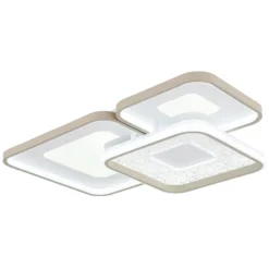 LED-Deckenlampe Mosaiko, Länge 54 cm, weiß/sand, Metall