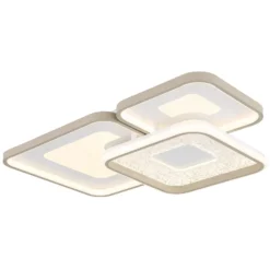 LED-Deckenlampe Mosaiko, Länge 54 cm, weiß/sand, Metall