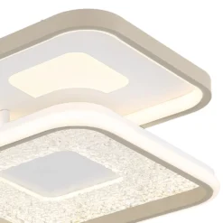 LED-Deckenlampe Mosaiko, Länge 54 cm, weiß/sand, Metall