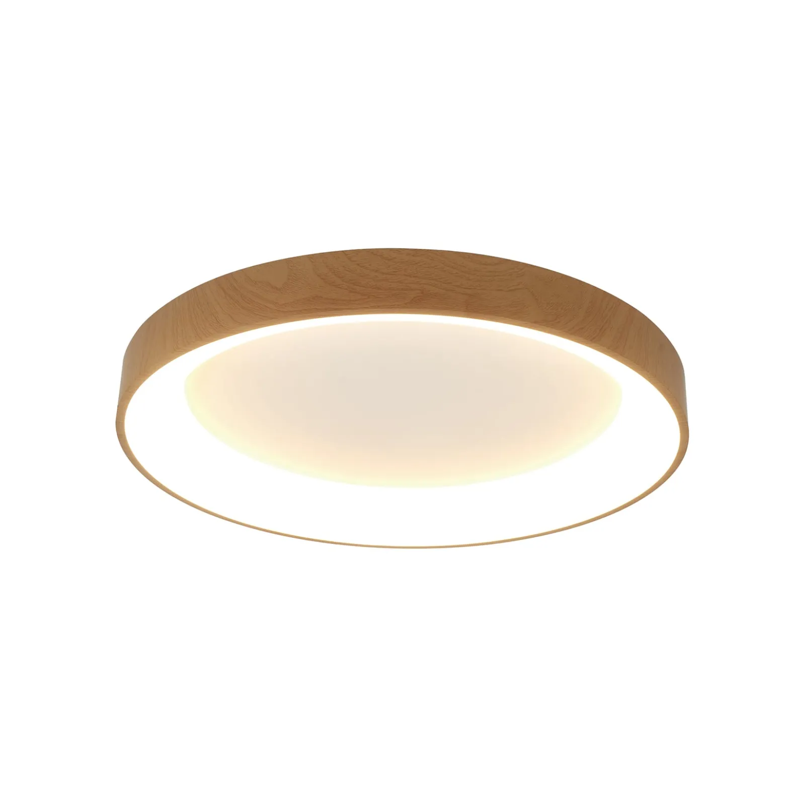LED-Deckenlampe Niseko II CCT Fernbedienung Ø50cm holzfarben