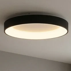 LED-Deckenlampe Niseko II CCT Fernbedienung, Ø 38cm, schwarz