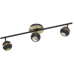 LED-Deckenlampe Nocito 3-flammig in Schwarz-Gold