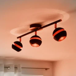 LED-Deckenlampe Nocito 3-flammig in Schwarz-Gold