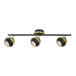 LED-Deckenlampe Nocito 3-flammig in Schwarz-Gold