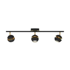 LED-Deckenlampe Nocito 3-flammig in Schwarz-Gold