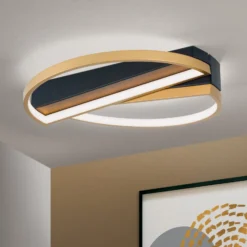 LED-Deckenlampe Olga, schwarz/gold