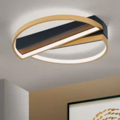 LED-Deckenlampe Olga, schwarz/gold
