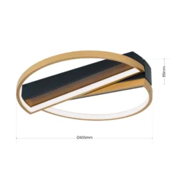 LED-Deckenlampe Olga, schwarz/gold