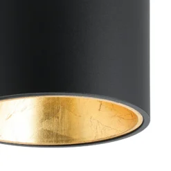 LED-Deckenlampe Polasso rund, schwarz-gold
