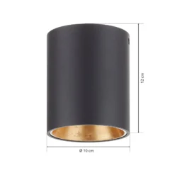 LED-Deckenlampe Polasso rund, schwarz-gold